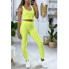 Ensemble legging et top push up jaune - 2