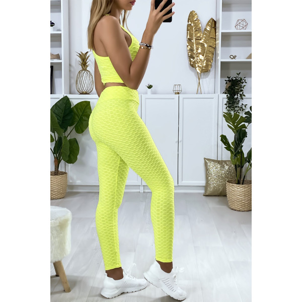 Ensemble legging et top push up jaune - 4