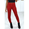 Jeans slim rouge très extensible avec poches à l'arrière - 1