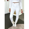 Pantalon jeans slim blanc avec poches arrières - 3