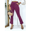 Pantalon patte d'eph lilas avec boutons et poches - 2