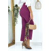 Pantalon patte d'eph lilas avec boutons et poches - 6