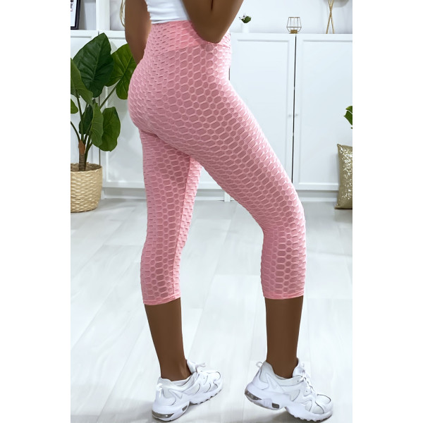 Legging corsaire Push Up rose très fashion - 3