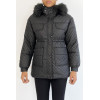 Manteau matelassé multi-poches noir à capuche - 5