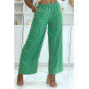 Pantalon palazzo vert léger et confortable - 2