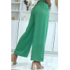 Pantalon palazzo vert léger et confortable - 3