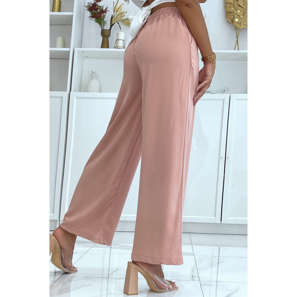 Pantalon palazzo rose léger et confortable - 3