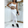 Ensemble moulant blanc avec crop top à lacets - 4