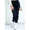 Pantalon treillis noir en strech avec poches - 4