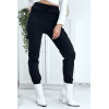 Pantalon treillis noir en strech avec poches - 7