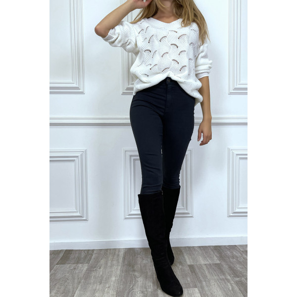 Jeans slim marine taille haute - 2