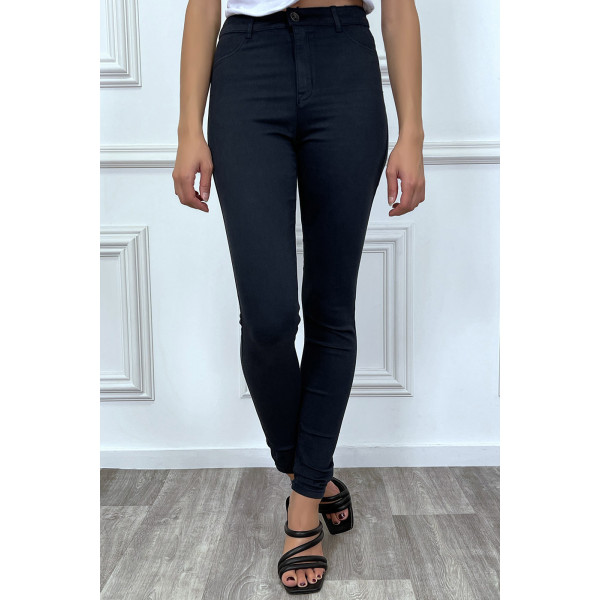 Jeans slim marine taille haute - 4