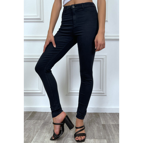 Jeans slim marine taille haute - 6