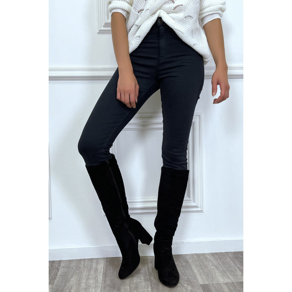 Jeans slim marine taille haute - 17