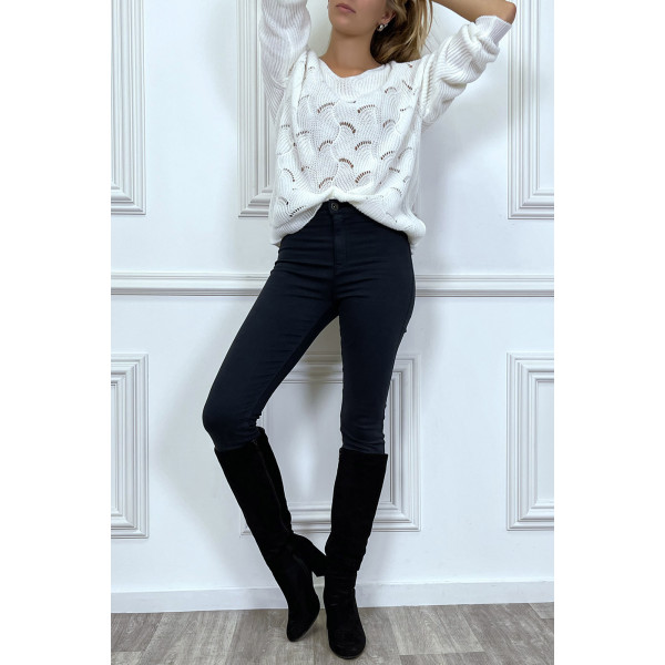 Jeans slim marine taille haute - 18