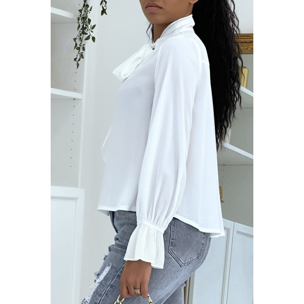 Blouse fluide blanche à manches longues - 3