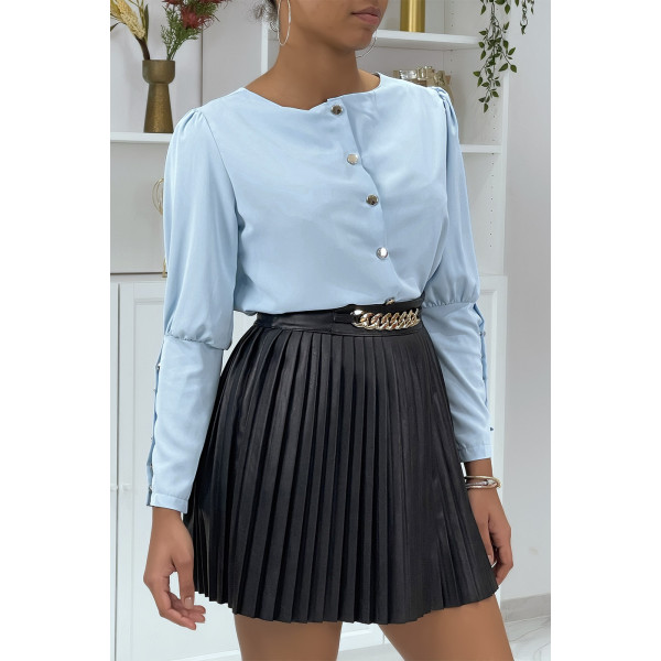 Blouse bleu à boutons dorés - 2