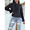 Blouse fluide noire à manches longues - 2