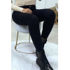 Jeans slim noir stretch taille haute - 4