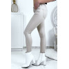 Jeans slim beige en strech avec poches - 5