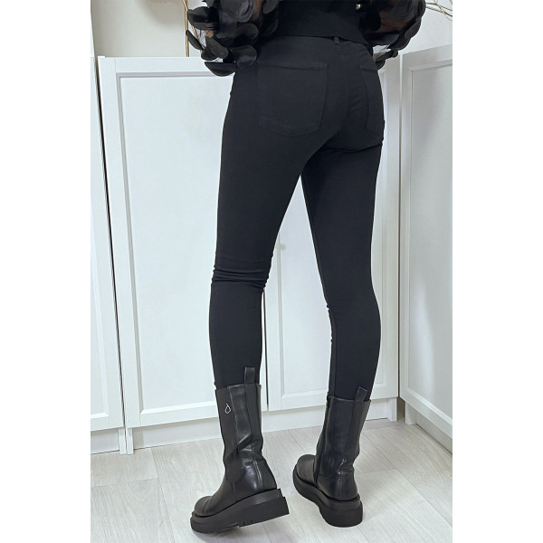 Jean slim noir taille haute avec poches arrières - 2