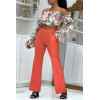 Pantalon patte d'éléphant corail - 2