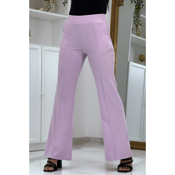 Pantalon patte d'éléphant lilas - 3