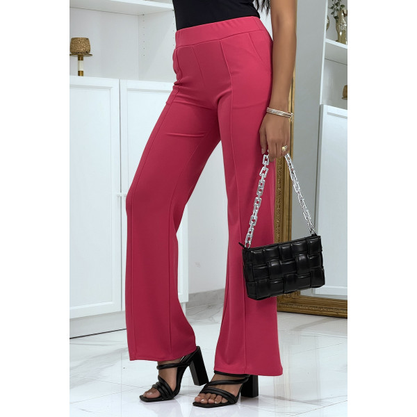 Pantalon patte d'éléphant rose fushia - 5