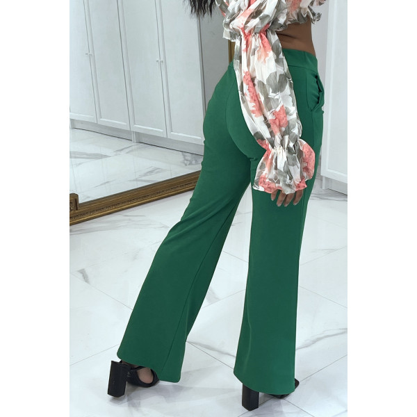 Pantalon patte d'éléphant vert - 2