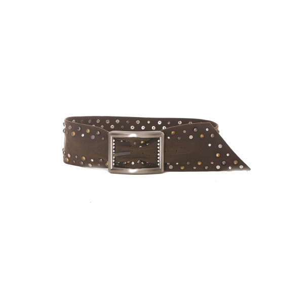 Ceinture marron cloutée doré et argenté - SG - 0551 - 3