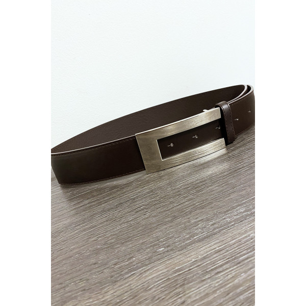 Ceinture noir avec boucle rectangulaire argenté - 1