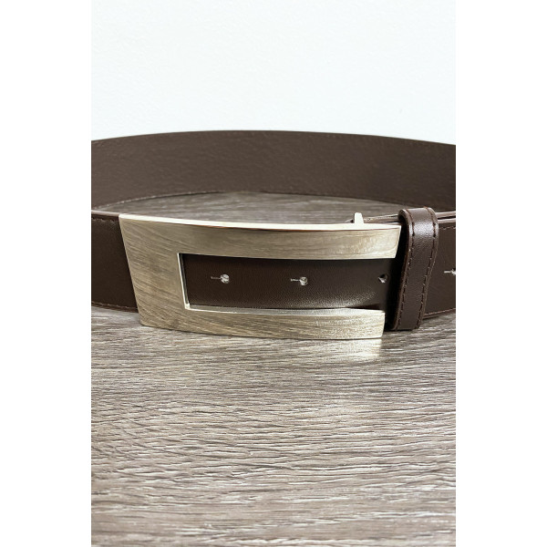 Ceinture noir avec boucle rectangulaire argenté - 2