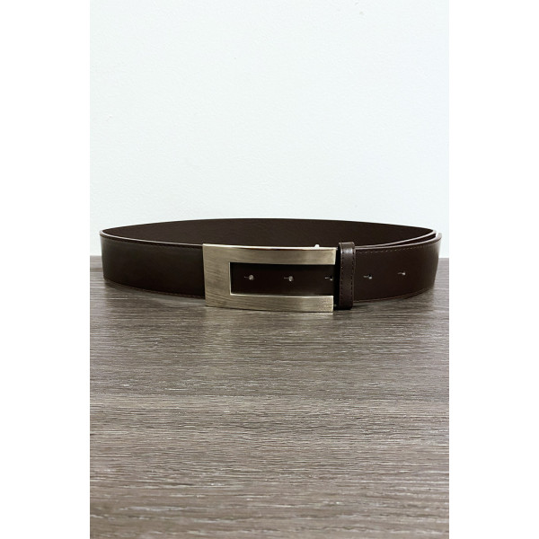 Ceinture noir avec boucle rectangulaire argenté - 3