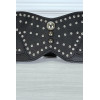 Ceinture noire large forme asymétrique et cloutée - 5