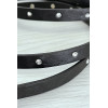 Ceinture noire fine très longue de 2 mètres à strass - 2