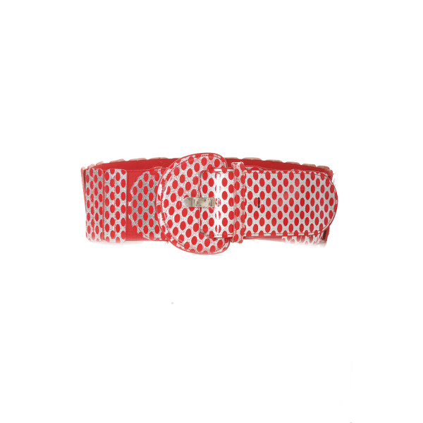 Ceinture élastique rouge avec imprimé - BG - P045 - 1