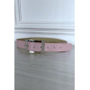 Ceinture simili rose avec boucle rectangle à strass - 3