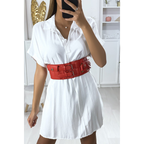 Ceinture de taille rouge avec pochette intégré - 2