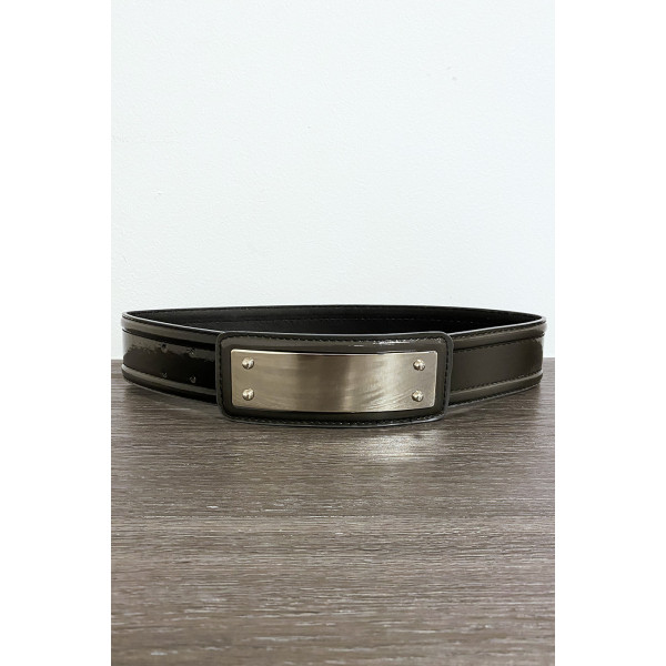 Ceinture noir avec longue boucle rectangulaire - 5