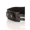 Ceinture noire large, double boucle et pochettes accessoires. D7235 - 2