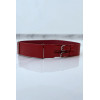 Ceinture rouge en simili à double boucle métallique - 8