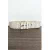 Grosse ceinture beige avec strass doré - 1