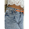 Fine ceinture orange avec accessoire et strass - 5