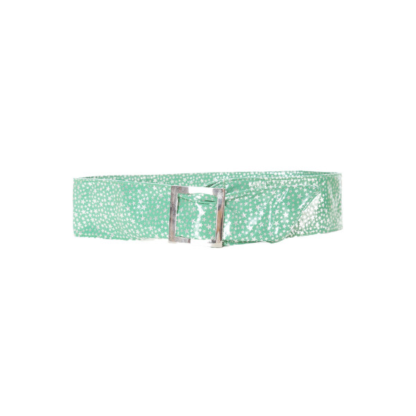 Ceinture verte égère à motif étoiles et boucle rectangle. étoiles - 1