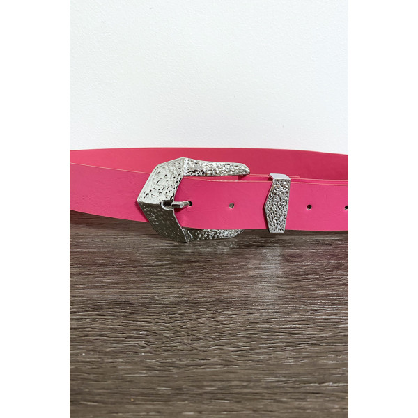 Ceinture femme en fuchsia avec joli boucle en métal CE606 - 2