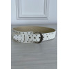 Ceinture blanche en simili avec strass oeillet - 4