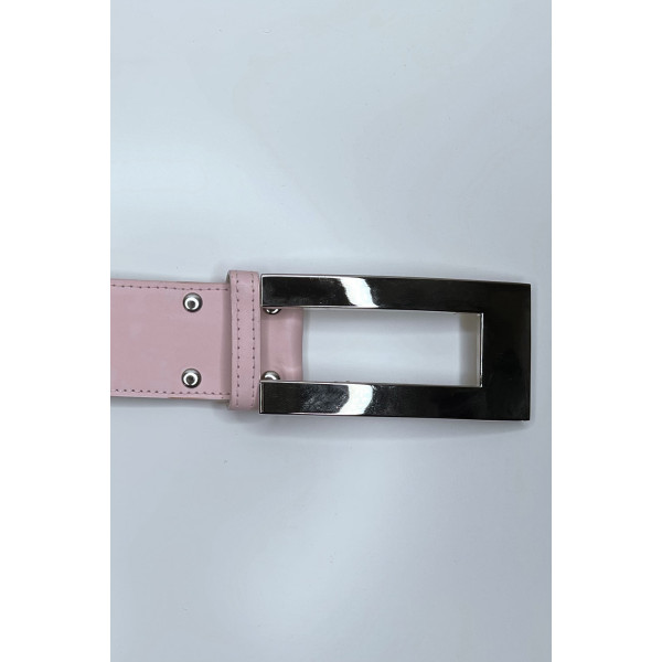 Ceinture rose avec boucle argenté - 1