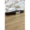 Ceinture marron en simili avec boucle rectangulaire argenté - 3