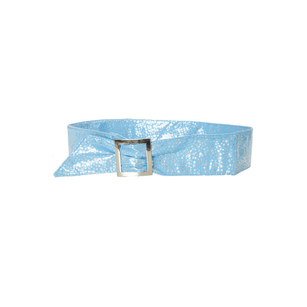 Ceinture bleu égère à motif étoiles et boucle rectangle. étoiles - 3