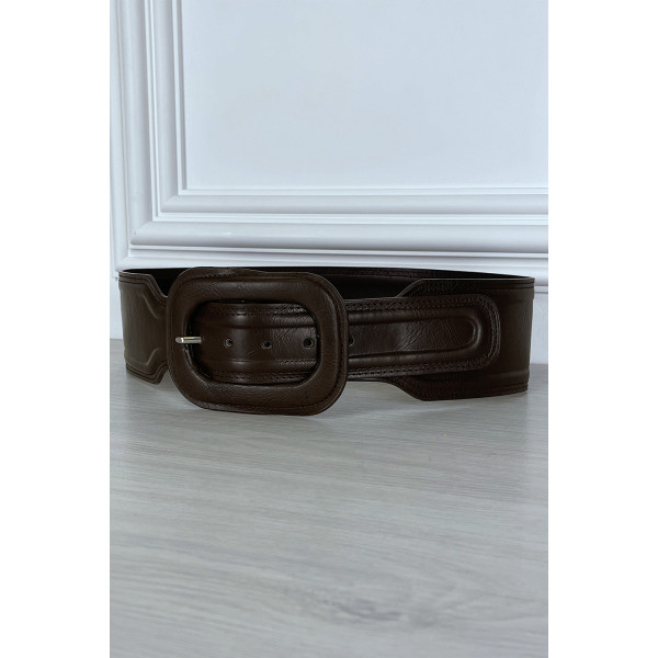 Ceinture tendance marron en simili - 3